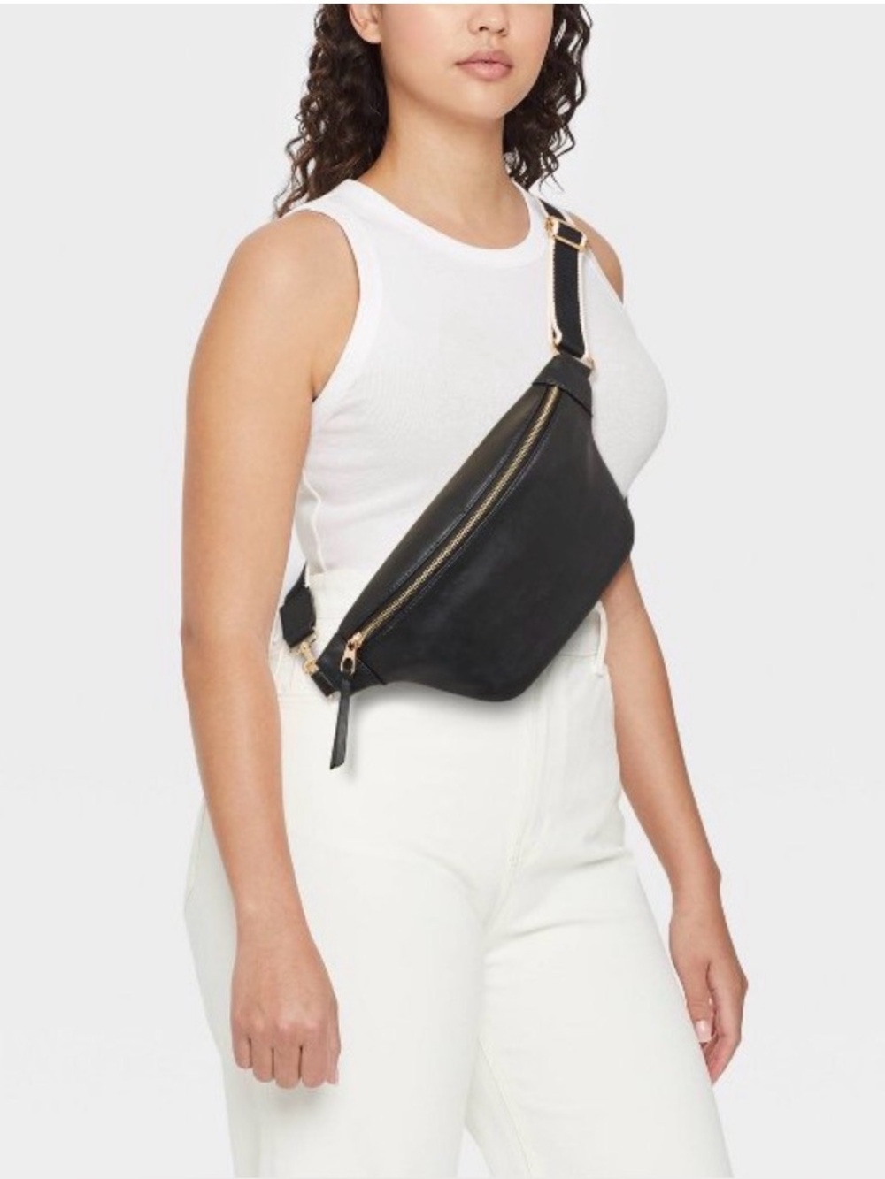 Black Modern Belt Handbag
